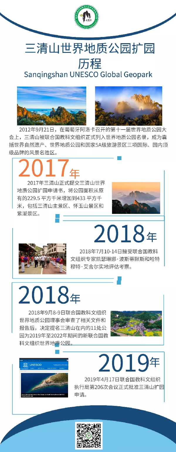 喜讯！三清山世界地质公园正式获联合国教科文组织批准扩园！